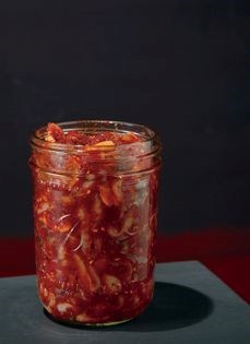 Salted preserved squid in spicy sauce (Ojingeojeot)