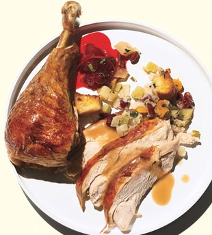 Salted roast turkey with orange, fall spices, and sherry gravy