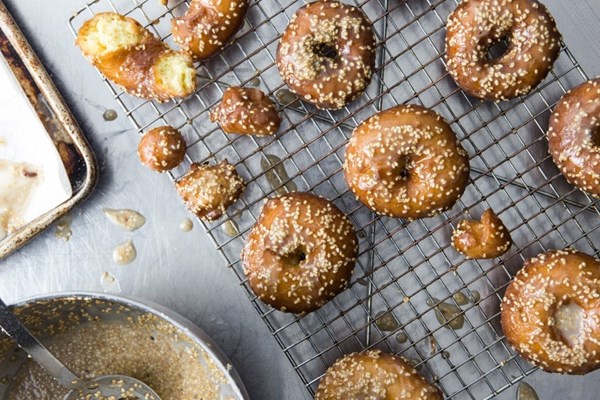Salted tahini doughnuts