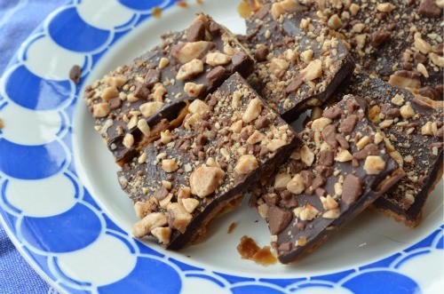 Salted toffee chocolate bars