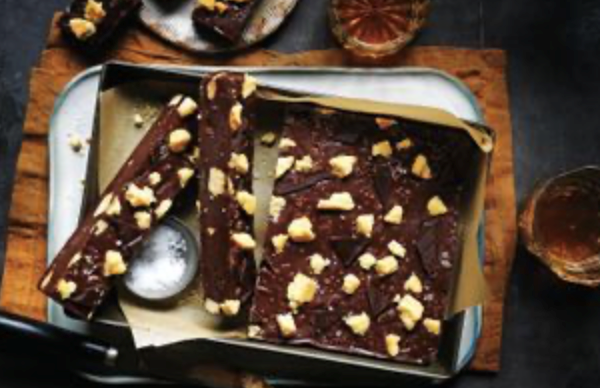 Salted whisky chocolate fudge