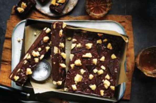 Salted whisky chocolate fudge
