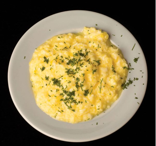 Saltie's soft-scrambled eggs [Caroline Fidanza]