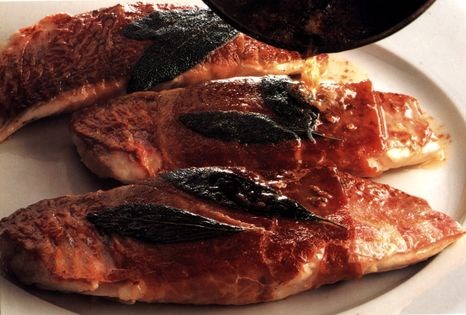 Saltimbocca of red mullet