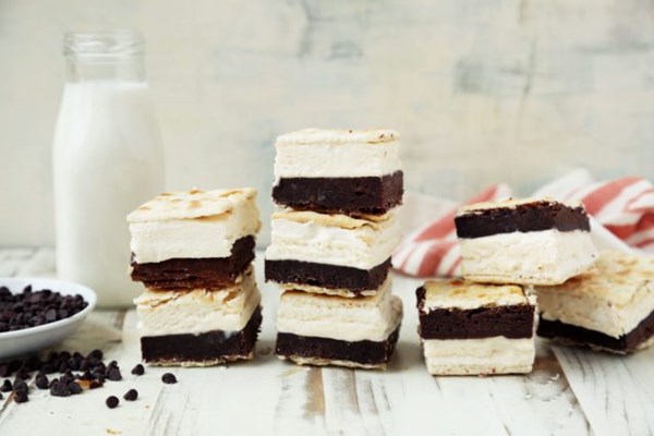 Saltine cracker-brownie ice cream sandwiches