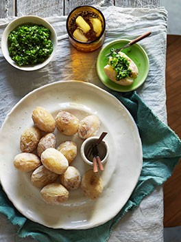 Saltwater potatoes with pebre sauce