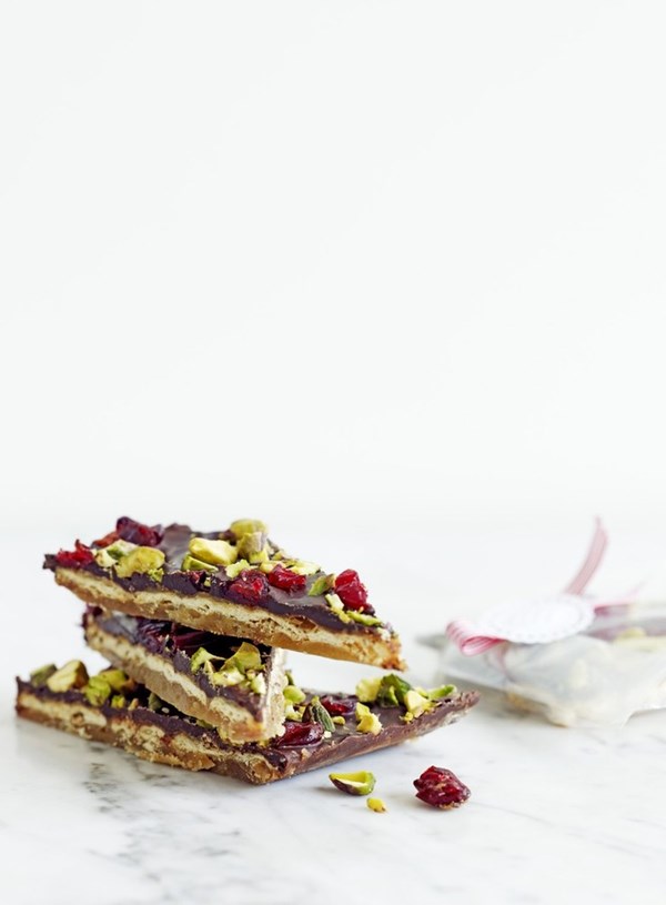 Salty caramel and chocolate Christmas crackers