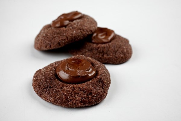 Salty chocolate Nutella thumbprints
