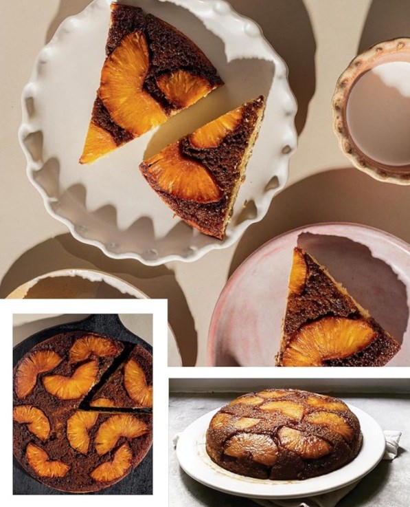 Salty mezcal pineapple upside-down cake