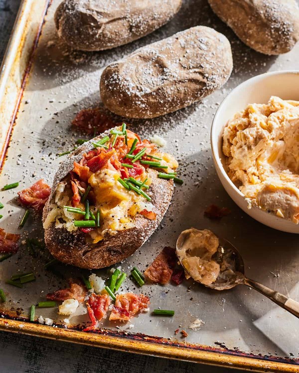 Salty steakhouse style baked potato