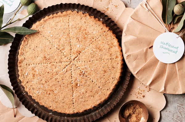 Salty-sweet wattleseed petticoat shortbread
