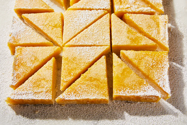Salty-tangy preserved lemon bars