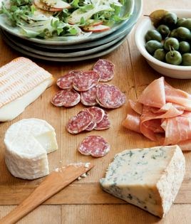 Salumi and cheese with fennel-apple salad