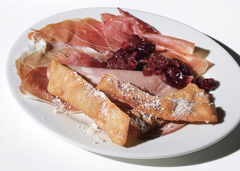 Salumi with grape mostarda and whole wheat gnocchi fritti