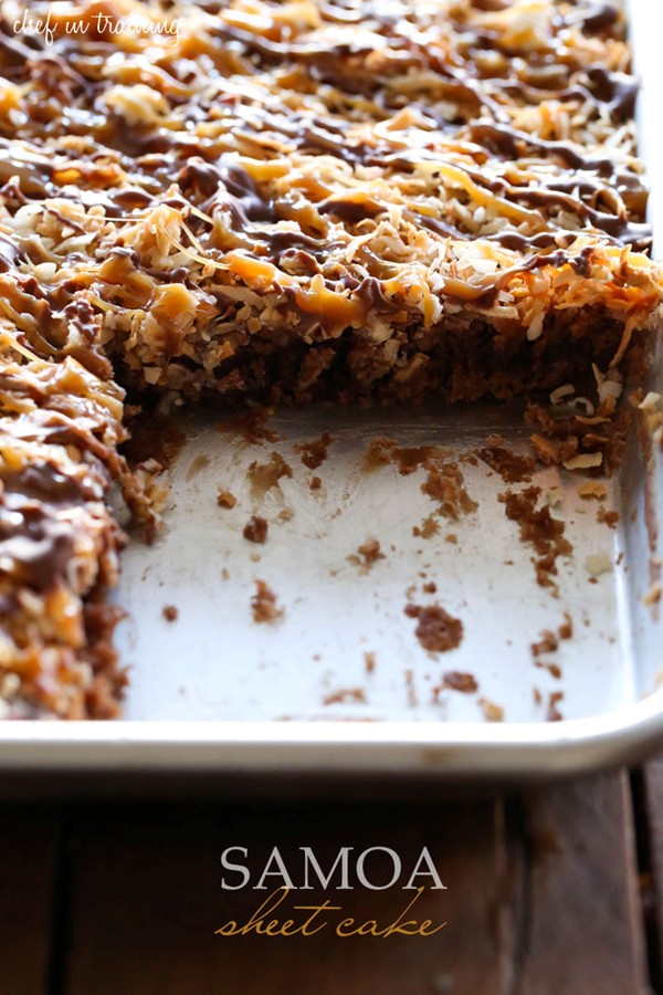 Samoa sheet cake