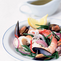Samphire and seafood salad
