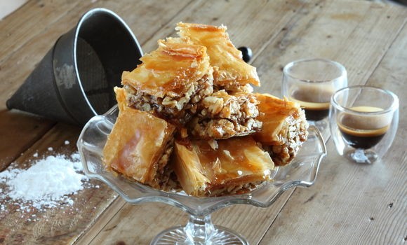 Sangiovese verjuice and honey baklava