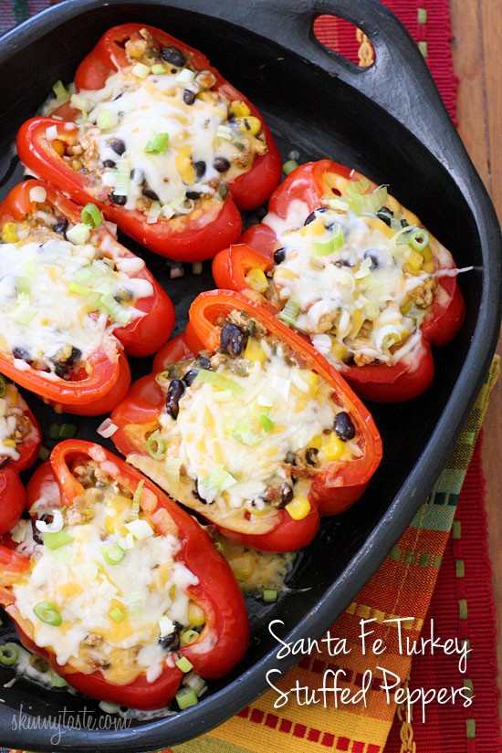 Santa Fe turkey stuffed peppers
