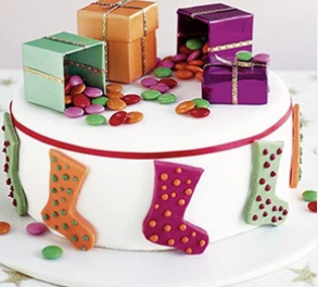 Santa's stocking cake