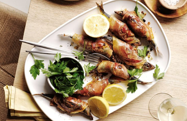 Sardine 'agrodolce', pancetta and parsley