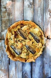 Sardine and leek tart with tarragon