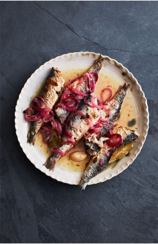 Sardines in escabeche