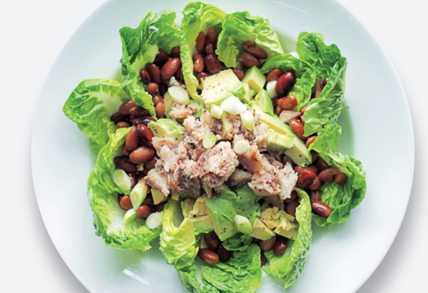Sardines, pinto beans and avocado