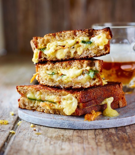 Sasha's winning cheddar, pickled mushroom & wild garlic toastie