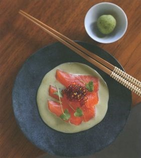 Sashimi with soy tapioca and wasabi yuzu beurre blanc