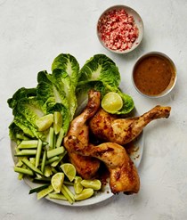 Satay chicken and sambal platter
