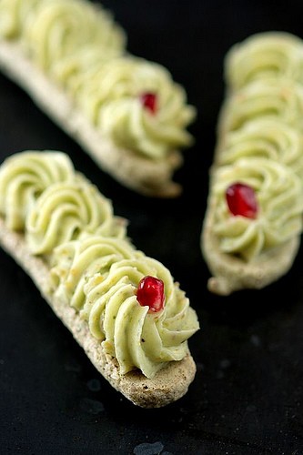 Satsuma pistachio Dacquoise and buttercream 
