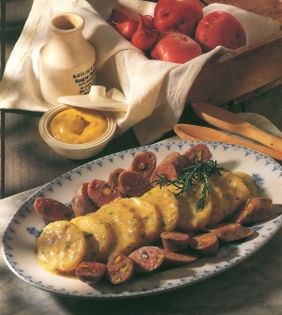 Saucisson de Lyon with warm potato salad