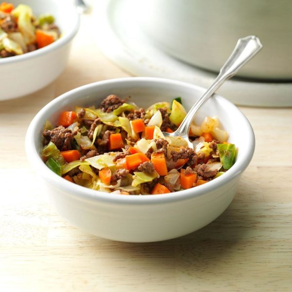 Saucy beef & cabbage supper