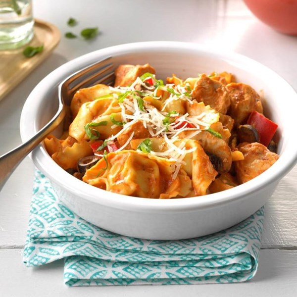 Saucy chicken and tortellini