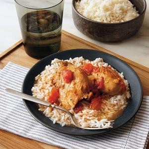 Saucy chicken over rice