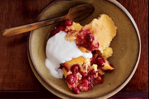 Saucy cranberry maple pudding cake