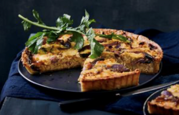 Sauerkraut quiche with caramelised onion