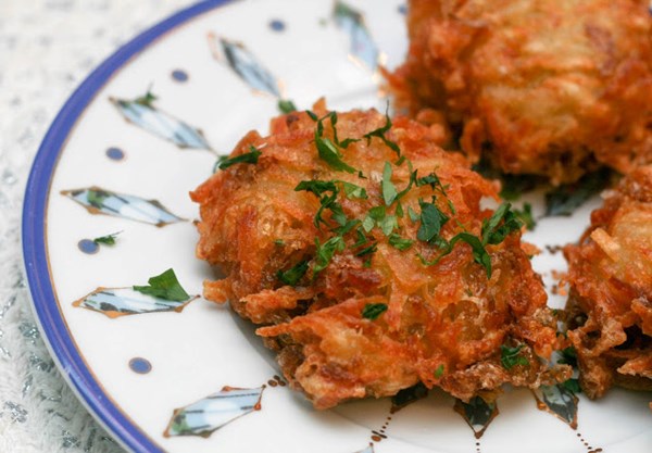 Sauerkraut-spiked latkes