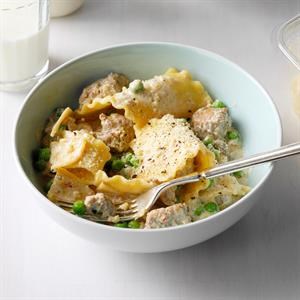 Sausage & pasta Alfredo 