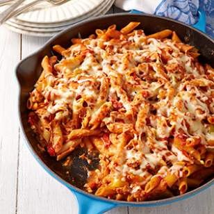 Sausage & peppers baked ziti