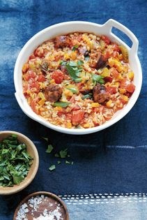 Sausage and barley casserole