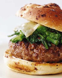 Sausage and broccoli rabe burgers