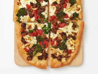 Sausage and broccolini pizza
