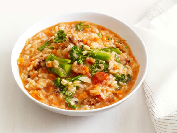Sausage and broccolini risotto