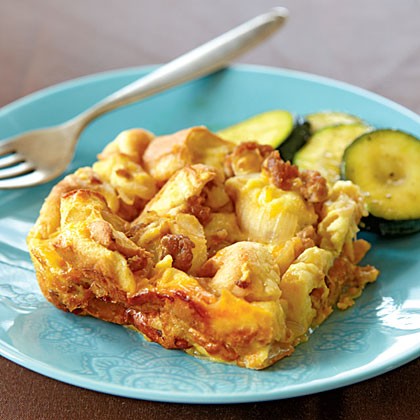 Sausage and caramelized onion bread pudding