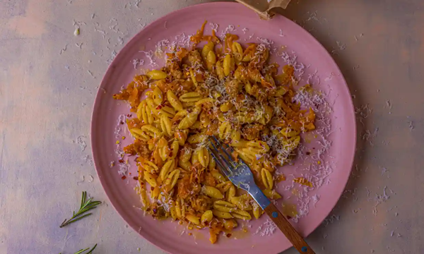 Sausage and carrot gnocchetti