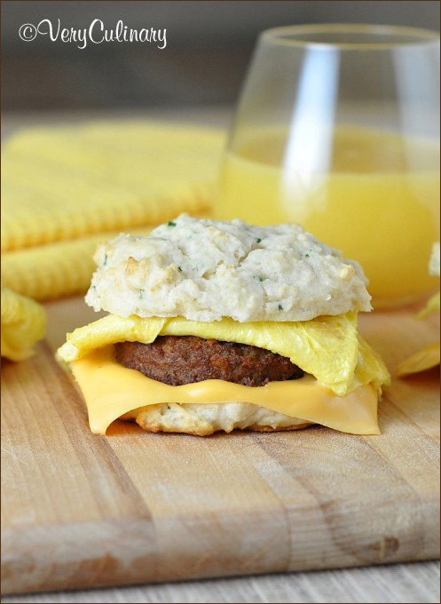 Sausage and egg biscuit sandwiches