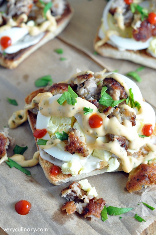 Sausage and egg breakfast sandwiches