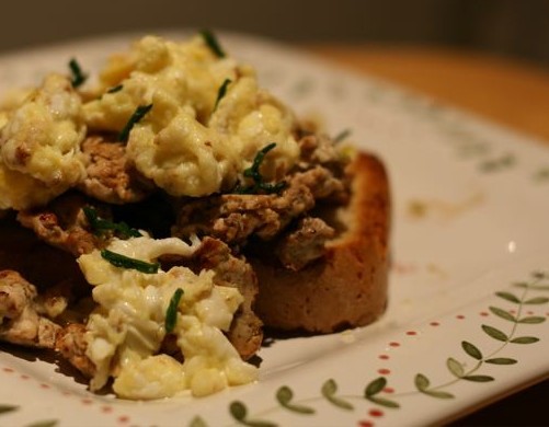 Sausage and egg sandwich