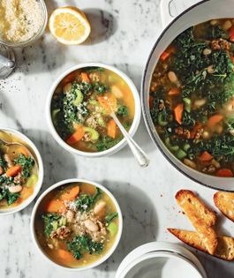 Sausage and kale minestrone